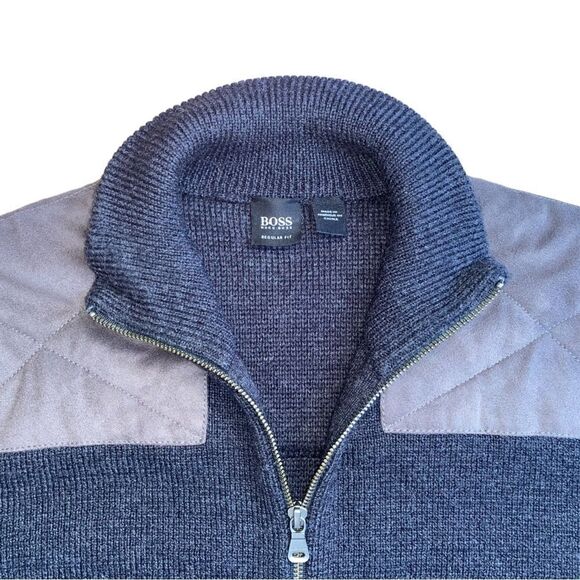 🧥 Hugo Boss Wool Tactical Full Zip Sweater 🧵 Men’s XL | Military Luxe Mode‎ - Picture 4 of 6